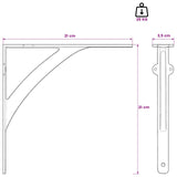 Wall Shelf Brackets 12 pcs Black 21 x 21 x 3.5 cm Steel 42038896