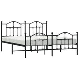 Metal Bed Frame without Mattress with Footboard Black 180x200cm 353461