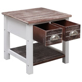 ZNTS Side Table Brown 40x40x40 cm Paulownia Wood 284067