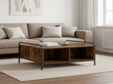 Coffee Table Smoked Oak 80 x 80 x 41 cm Engineered Wood 8013598