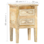 ZNTS Hand Painted bedside Cabinet 40x30x60 cm Solid Mango Wood 286161