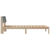 Bed frame Brown and light grey 100 x 200 cm Solid pine wood 878559