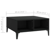 Coffee Table Black Engineered wood, metal 60 cm x 60 cm x 30 cm 805987