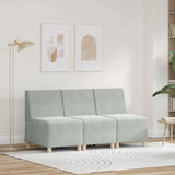 Modular Sofa Unit Armless 3 pcs Light Grey 55 x 74 x 82 cm 3399803