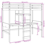 Loft Bed Frame without Mattress White 75x190cm Solid Wood Pine 3308551