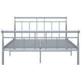 Bed Frame without Mattress Grey Metal 140x200 cm 325041