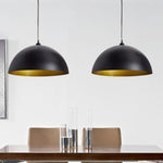 ZNTS Ceiling Lamp 2 pcs Height-adjustable Semi-spherical Black 241113