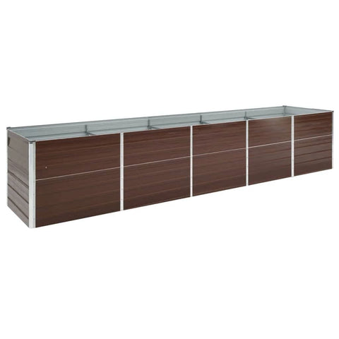 Garden Raised Bed Galvanised Steel 400x80x45 cm Brown 47058