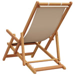 ZNTS Folding Beach Chairs 2 pcs Beige Fabric and Solid Wood 3214487