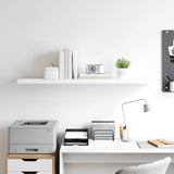 Floating Wall Shelf White 120x23.5x3.8 cm MDF 323820