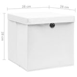 Storage Boxes with Covers 10 pcs 28x28x28 cm White 325210