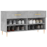 Shoe Bench Concrete Grey 102x35x55 cm Engineered Wood 829728