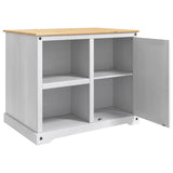 Kitchen Trolley 2 pcs White and Honey Wax 112 x 77 x 91.5 cm 3425383