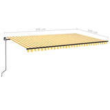 Manual Retractable Awning with LED 500x300 cm Yellow and White 3069143