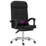 Massage Reclining Office Chair Black Faux Leather 349813