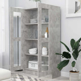 Vitrine Cabinet Concrete Grey 82.5x30.5x150 cm Engineered Wood 802763
