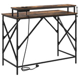 Desk with Shelf Smoked Oak 100 x 50 x 86.5 cm Engineered Wood 859397