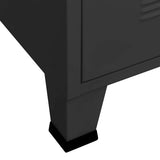 TV Cabinet Black Metal Medium TV Cabinet Rectangular 339618