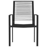 Dining Set Black Powder-coated steel, PVC hollow rattan, glass 3099197