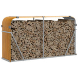 Log Holder Wood Look 180x45x100 cm Galvanised Steel 364584