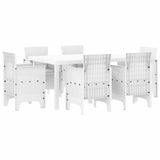 Garden Dining Set 7 pcs White Polt rattan 3378564