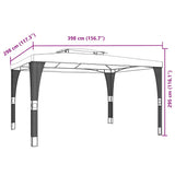 Gazebo with Double Roof Anthracite 3.98x2.98 m Steel 368443
