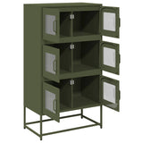 ZNTS Highboard Olive Green 68x39x123 cm Steel 853354