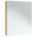 Bathroom Mirror Cabinet 60x15x75 cm MDF White and Oak 331530