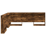 Storage Headboard with Shelf Smoked Oak 180 cm Engineered Wood 3335513