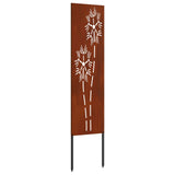 Garden Privacy Screen Rusty 32 x 140 cm Weathering steel 876216