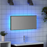 Mirror Black oak 80 x 37 cm Glass and Engineered Wood 863308