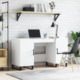 Desk White 140x50x75 cm Engineered Wood 829572