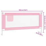 Toddler Safety Bed Rail Pink 190x25 cm Fabric 10205