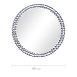 Wall Mirror Silver Acrylic Crystal, Tempered Glass 60 cm Diameter 249449