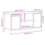 ZNTS TV Cabinet Sonoma Oak 100x40x50 cm Engineered Wood 832764