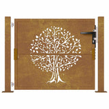 Garden Gate 100x75 cm Corten Steel Tree Design 153160