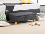Linen Storage Ottoman Padded Footstool with Rubberwood Legs for Storage Box, Bed End, Shoe Bench, T3398P328178