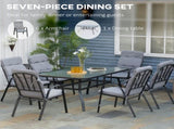 Seven-Piece Garden Dining Set with Cushions - Grey T3398P315980