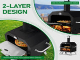 Outdoor Pizza Oven Wood Fired 2-Layer Pizza Ovens Outside Pizza Maker with Stone, Removable Cooking 87975879