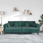Velvet Sofa with Cushion 3 pcs Dark Green 208 cm Velvet 3335174