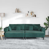Velvet Sofa with Cushion 3 pcs Dark Green 208 cm Velvet 3335174