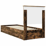 Storage Bed with Drawer Smoked Oak 75 x 190 cm Engineered Wood 3411261