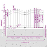 Garden Fence Woerden White 240 x 165 cm Powder-coated steel 42003970