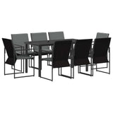 Garden Dining Set 9 pcs Black and Anthracite 160 x 80 x 73 cm 3448905