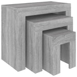 ZNTS Nesting Coffee Tables 3 pcs Grey Sonoma Engineered Wood 815985