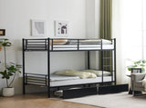 Twin Over Twin Bunk Bed with Two Storage Drawers & Full-Length Guard Rail, Heavy Duty Metal Bunk Bed 46245523