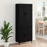 Highboard with Drawer 2 pcs Black Oak Engineered Wood 3416200