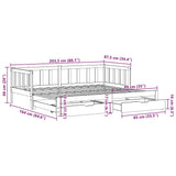 Daybed with Trundle and Drawers without Mattress 80x200 cm 3302181