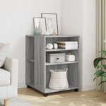 ZNTS Side Table with Wheels Grey Sonoma 55x60x78 cm Engineered Wood 853160