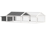 Wooden Chicken Coop with Nesting Box, Openable Roof, for 4-8 Chickens, White T3398P425332